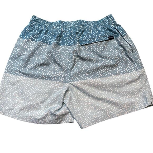 Chubbies Swim Trunks Stretch 5.5" Large Blue Green Gradient Dots Color Block - Picture 2 of 5